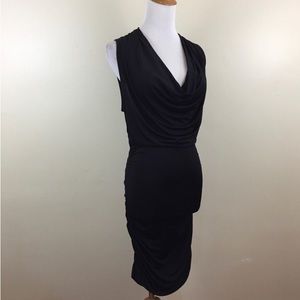 MARCIANO Cowl Neck Ruching Stretch Jersey Dress